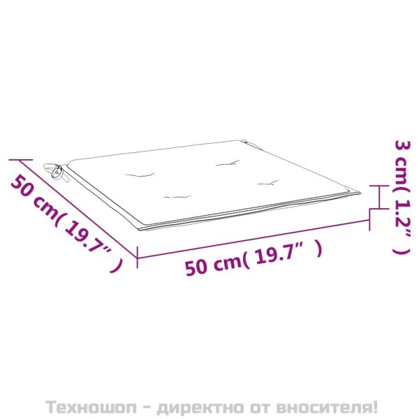 Възглавници за столове 6 бр бежови 50x50x4 см Оксфорд плат