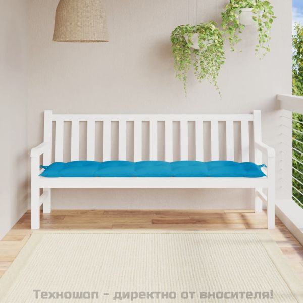 Възглавница за пейка светлосиня 180x50x7 см оксфорд плат