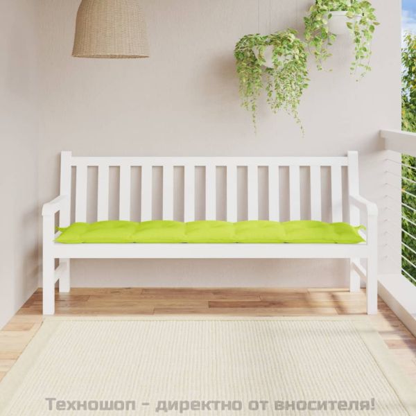 Възглавница за пейка яркозелена 180x50x7 см оксфорд плат