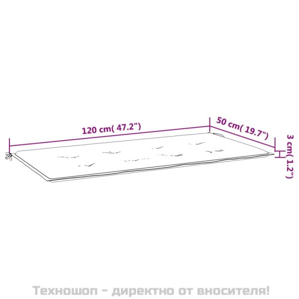 Възглавница за градинска пейка червена 120x50x4 см оксфорд плат