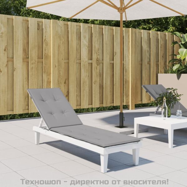 Възглавница за стол шезлонг сива (75+105)x50x4 см