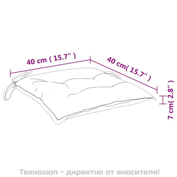 Възглавници за столове 2 бр антрацит 40x40x7 см Оксфорд плат