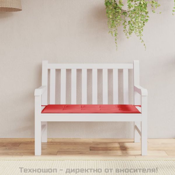 Възглавница за градинска пейка червена 100x50x3 см оксфорд плат