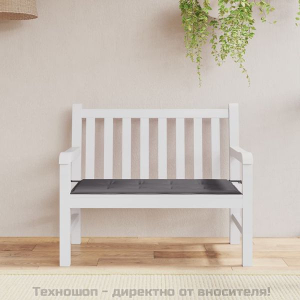 Възглавница за градинска пейка антрацит 120x50x4см оксфорд плат