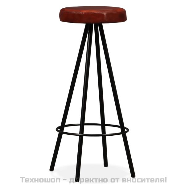 Бар табуретки, 2 бр, естествена кожа