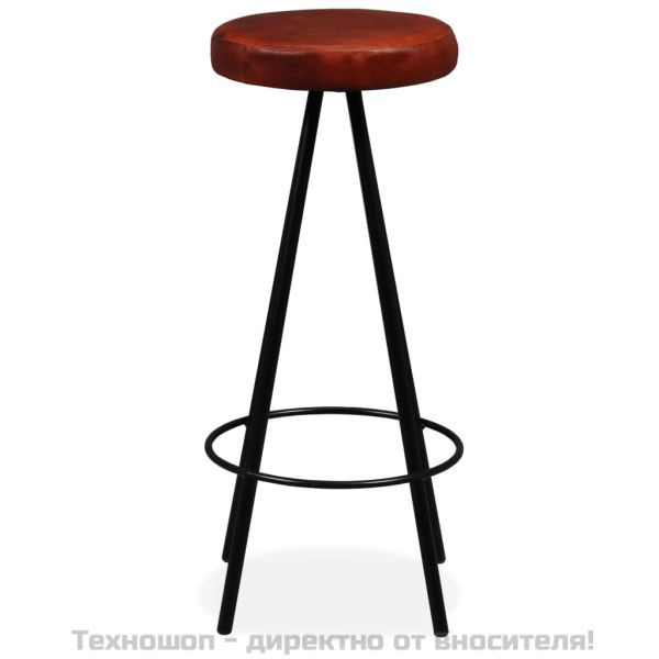 Бар табуретки, 2 бр, естествена кожа