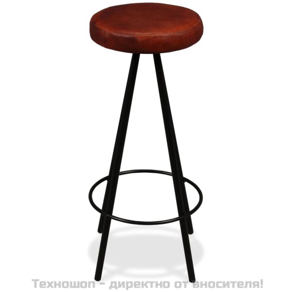 Бар табуретки, 2 бр, естествена кожа