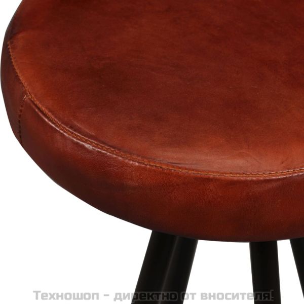 Бар табуретки, 2 бр, естествена кожа