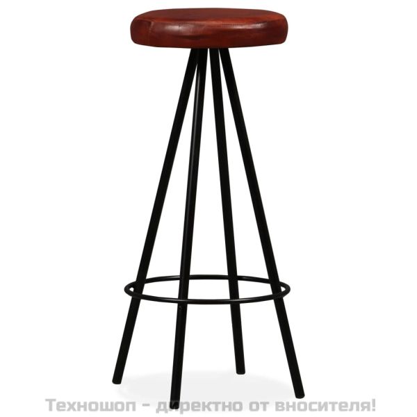 Бар табуретки, 2 бр, естествена кожа