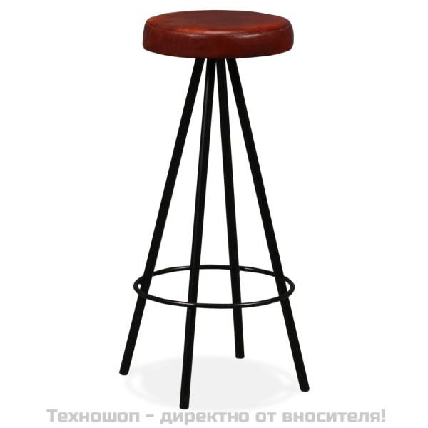 Бар табуретки, 2 бр, естествена кожа