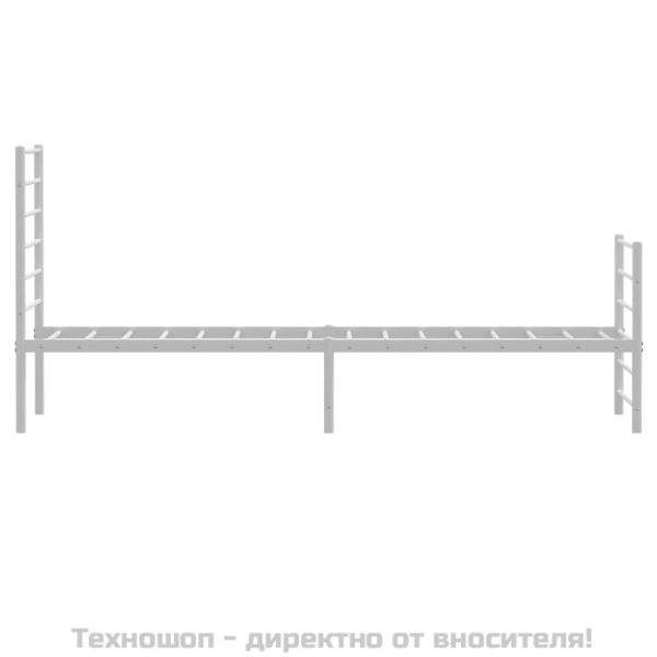 Метална рамка за легло с горна и долна табла, бяла, 90x190 см