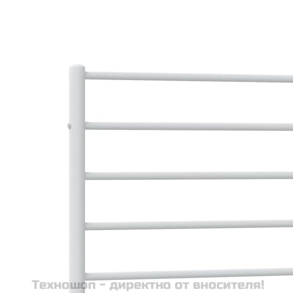 Метална рамка за легло с горна и долна табла, бяла, 90x190 см