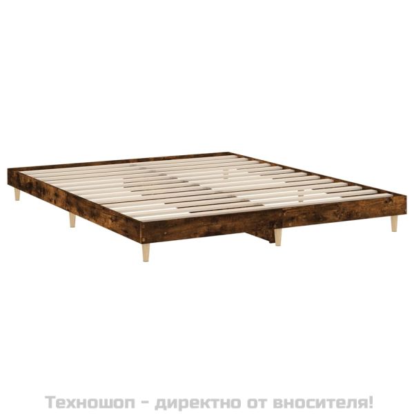 Рамка за легло без матрак опушен дъб 120x200 см инженерно дърво