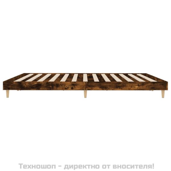 Рамка за легло без матрак опушен дъб 120x200 см инженерно дърво