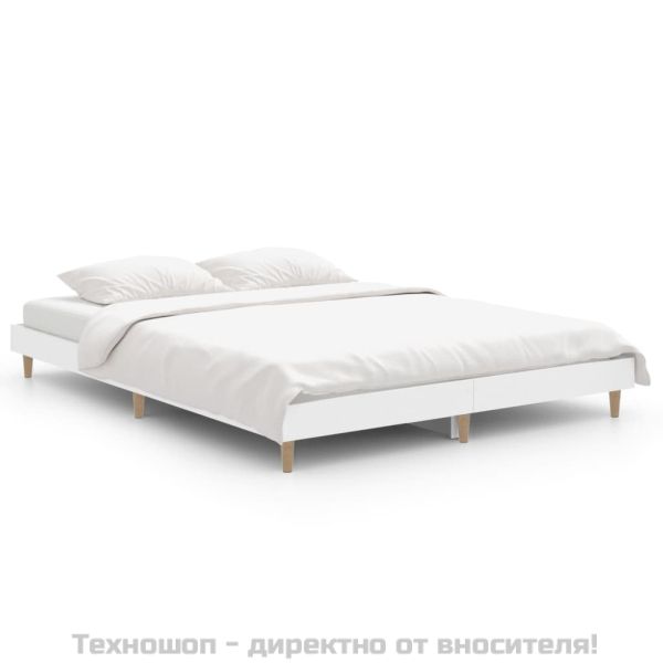 Рамка за легло, бяла, 75x190 см, масивно дърво