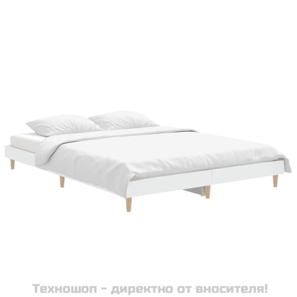 Рамка за легло, бяла, 75x190 см, масивно дърво