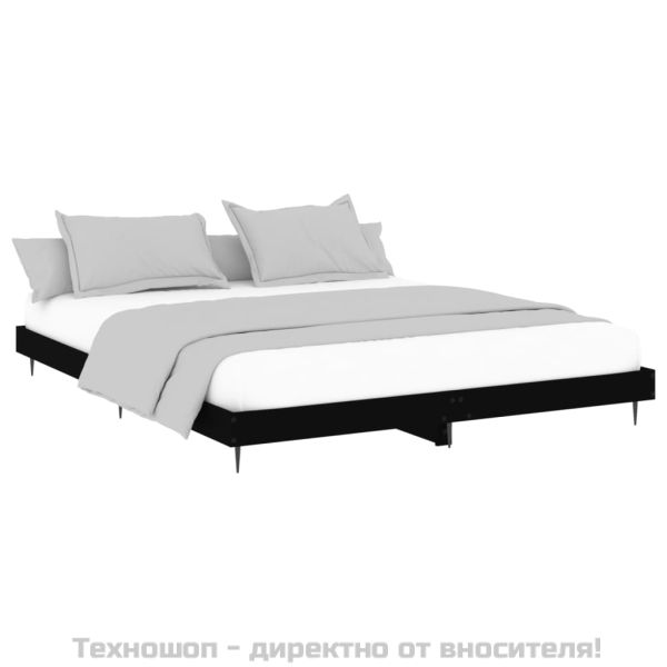 Рамка за легло без матрак Черно 180x200 см инженерно дърво