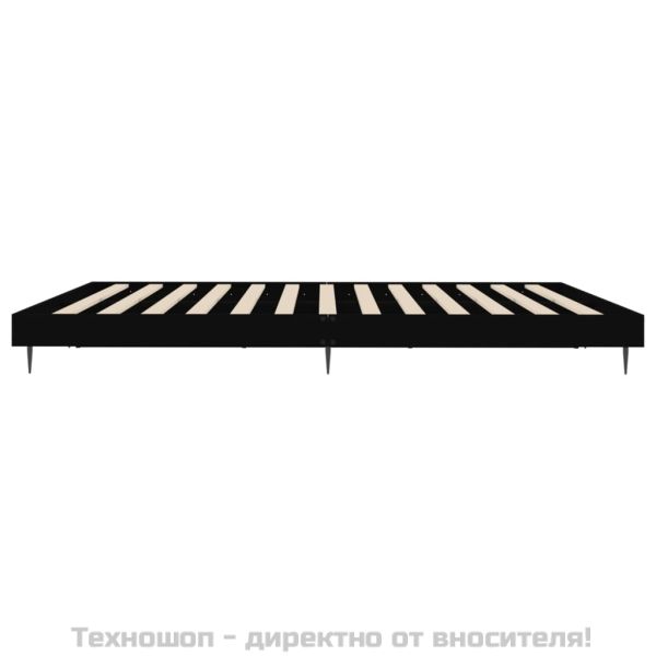 Рамка за легло без матрак Черно 180x200 см инженерно дърво