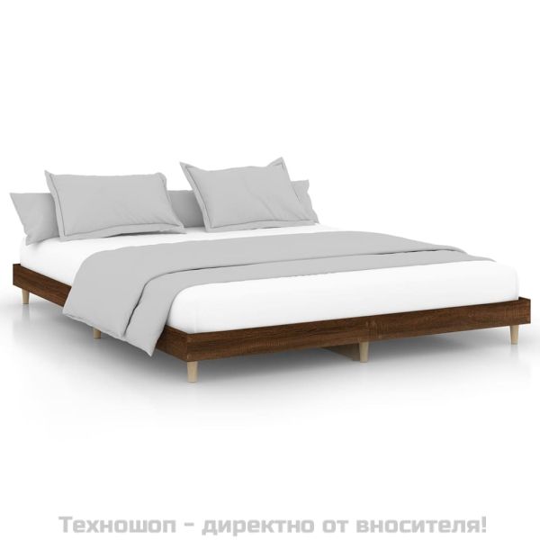 Рамка за легло без матрак кафяв дъб 120x200 см инженерно дърво