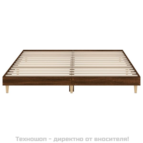 Рамка за легло без матрак кафяв дъб 120x200 см инженерно дърво