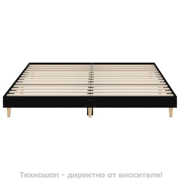 Рамка за легло, черна, 120x200 см, масивно дърво