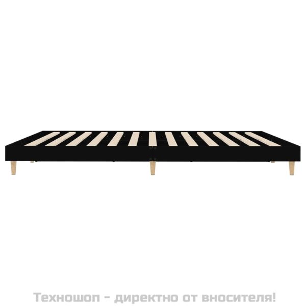 Рамка за легло, черна, 120x200 см, масивно дърво