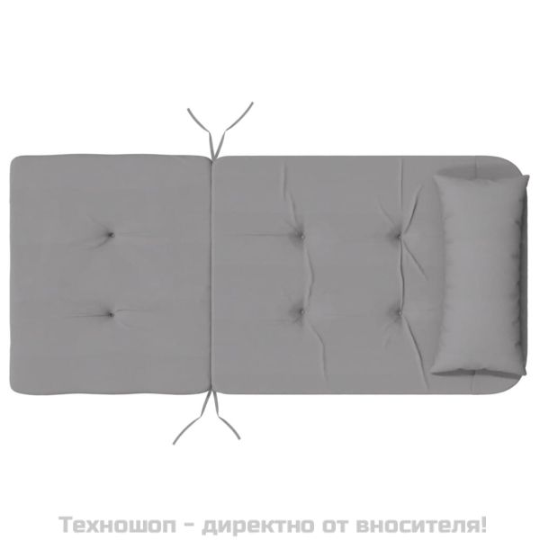 Възглавници за столове Адирондак, 2 бр, сиви, Оксфорд плат