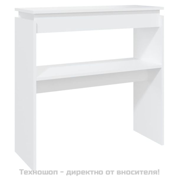 Конзолна маса, бяла, 80x30x80 см, инженерно дърво