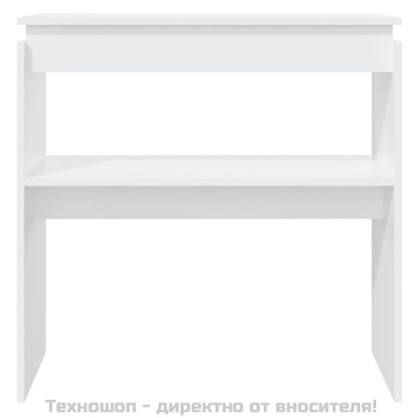 Конзолна маса, бяла, 80x30x80 см, инженерно дърво
