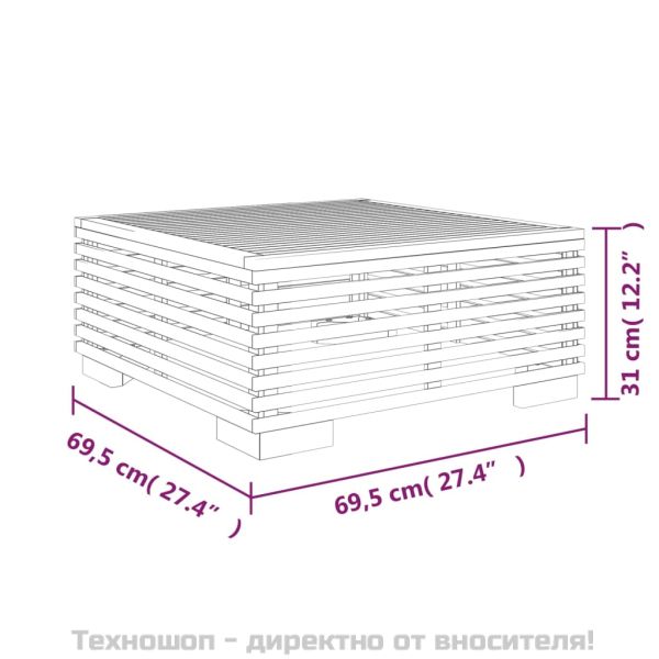 Градински лаундж комплект от 2 части тиково дърво масив