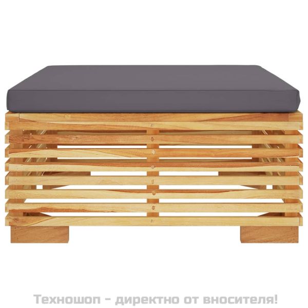 Градински лаундж комплект от 2 части тиково дърво масив