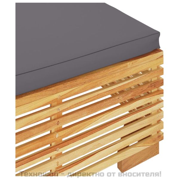 Градински лаундж комплект от 2 части тиково дърво масив