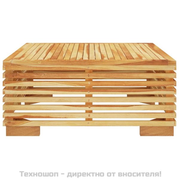 Градински лаундж комплект от 2 части тиково дърво масив