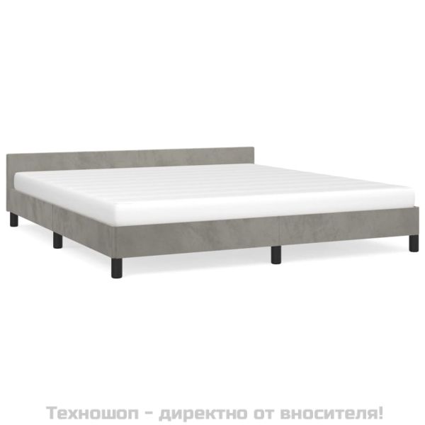 Рамка за легло без матрак, светлосива, 180x200 см, кадифе