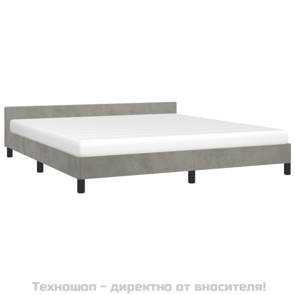 Рамка за легло без матрак, светлосива, 180x200 см, кадифе