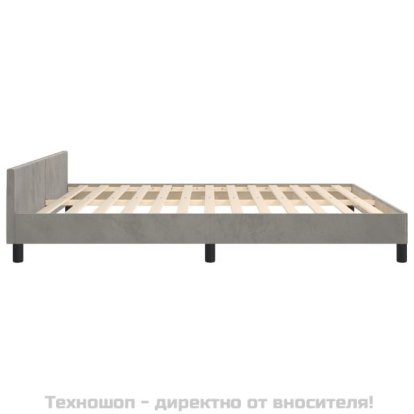 Рамка за легло без матрак, светлосива, 180x200 см, кадифе