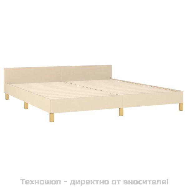 Рамка за легло без матрак, кремава, 180x200 см, плат
