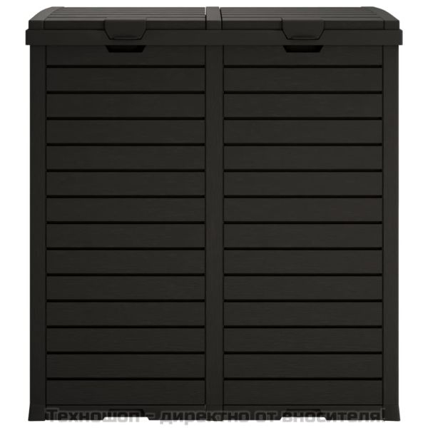 Външен кош за боклук, черен, 78x41x86 см, полипропилен