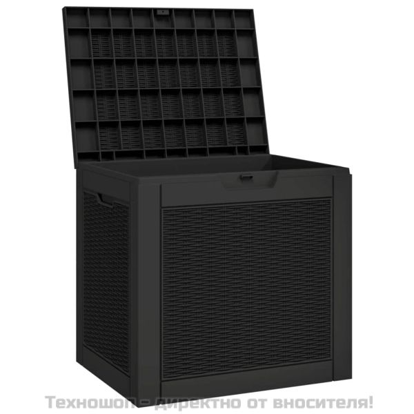 Градински сандък за съхранение черен 55,5x43x53 см полипропилен