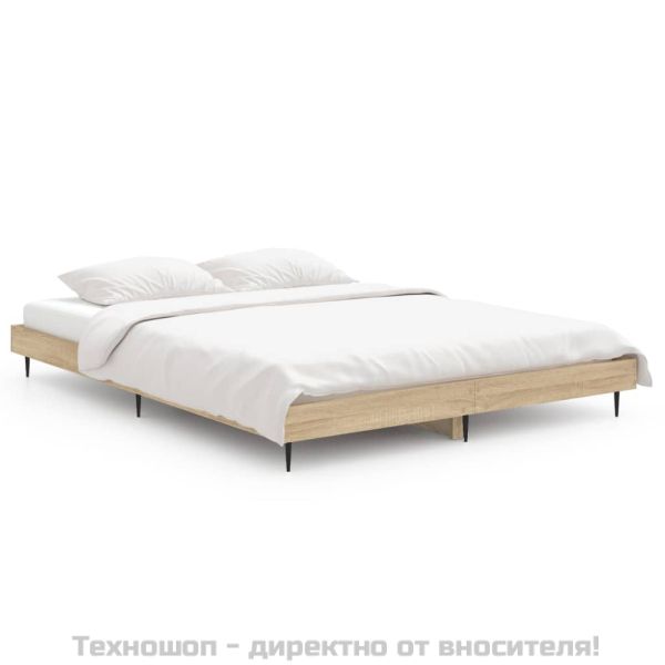 Рамка за легло без матрак сонома дъб 140x190 см инженерно дърво