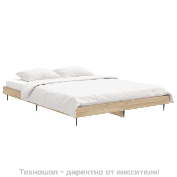 Рамка за легло без матрак сонома дъб 140x190 см инженерно дърво