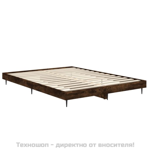 Рамка за легло без матрак опушен дъб 140x190 см инженерно дърво