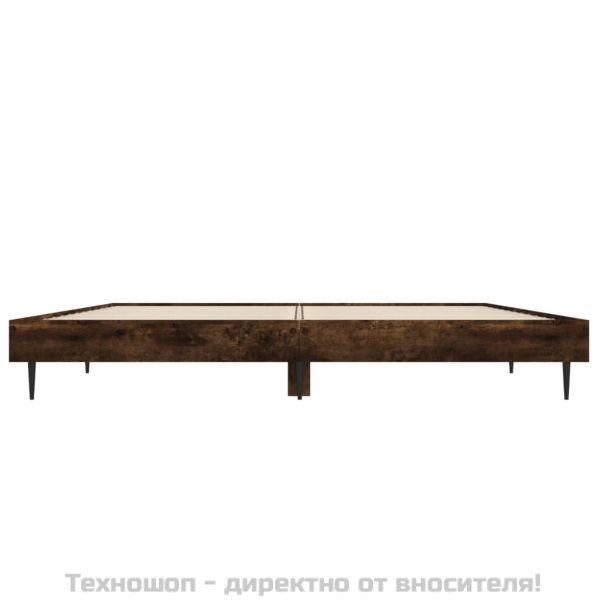 Рамка за легло без матрак опушен дъб 140x190 см инженерно дърво