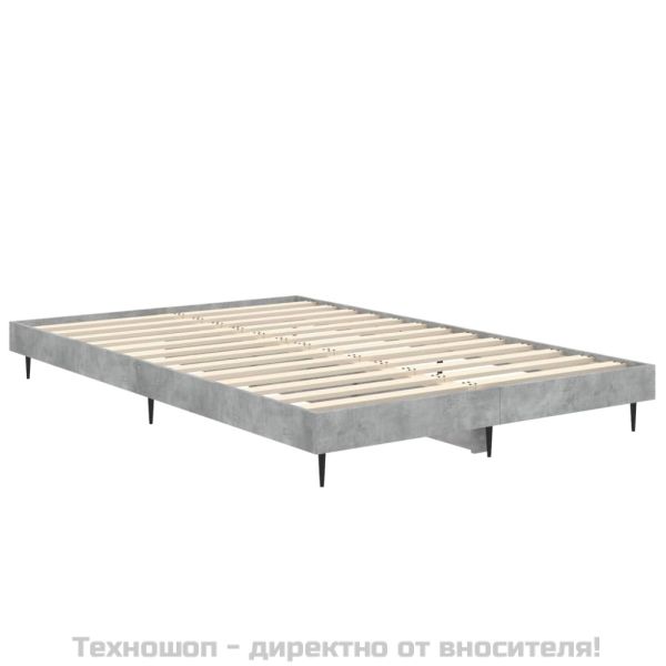 Рамка за легло, бетонно сиво, 120x190 см, инженерно дърво