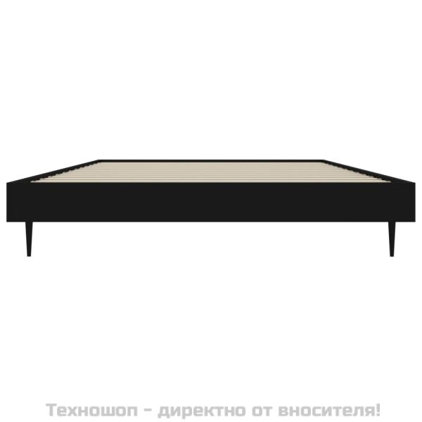 Рамка за легло, черна, 90x190 см, инженерно дърво