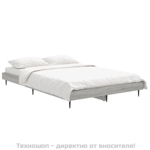 Рамка за легло, сив сонома, 120x190 см, инженерно дърво