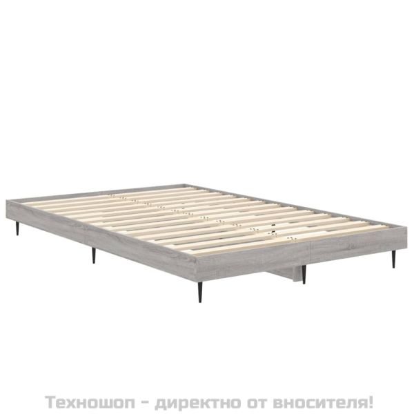 Рамка за легло, сив сонома, 120x190 см, инженерно дърво