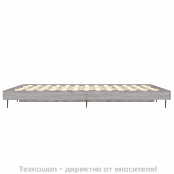 Рамка за легло, сив сонома, 120x190 см, инженерно дърво