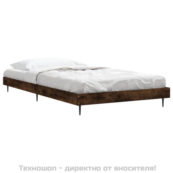 Рамка за легло без матрак опушен дъб 90x190 см инженерно дърво