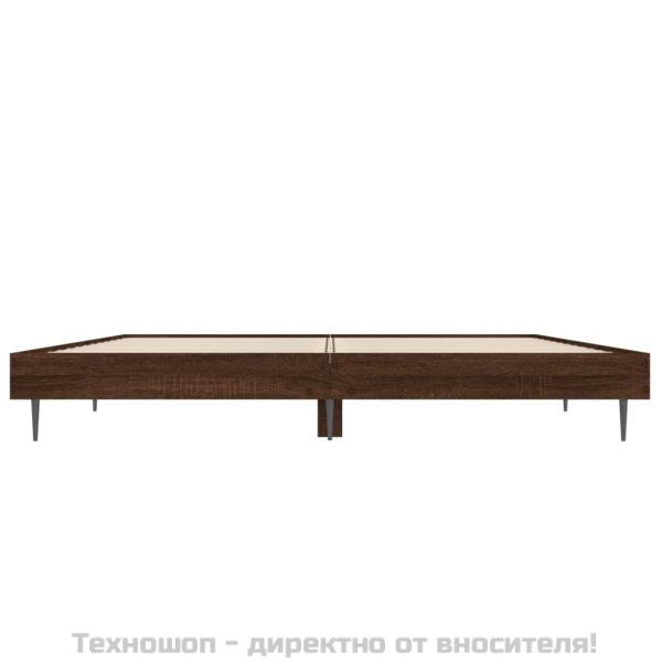 Рамка за легло без матрак кафяв дъб 120x190 см инженерно дърво